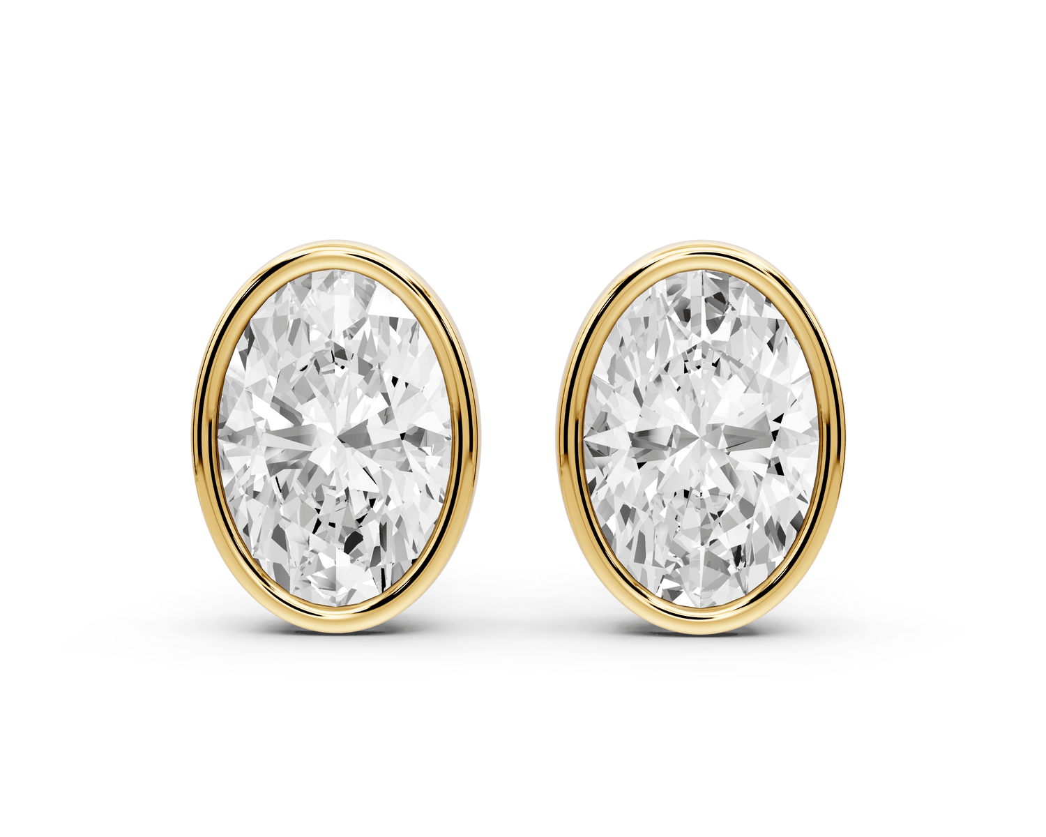 Noa - 5ct 14k yellow gold Oval - Cut Diamond Stud Earrings - Mr. Alex Jewelry