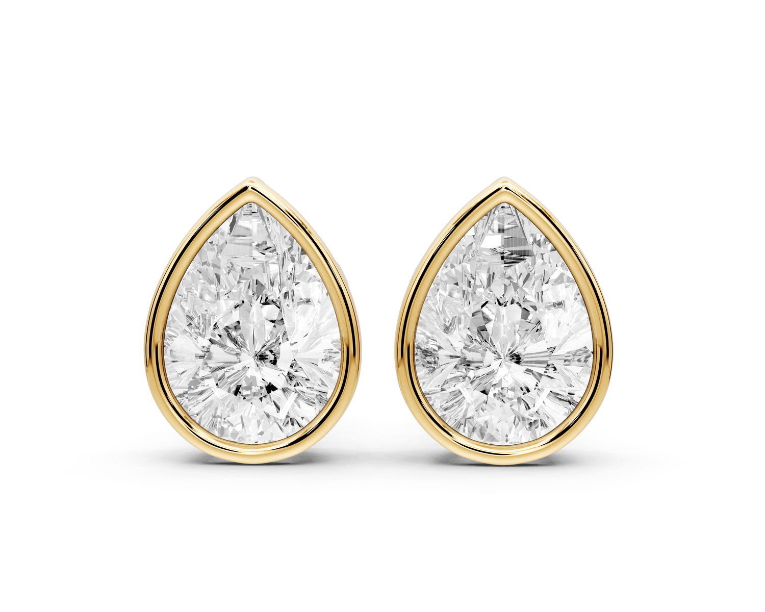 Noa - 5ct 14k yellow gold Pear - Cut Diamond Stud Earrings - Mr. Alex Jewelry