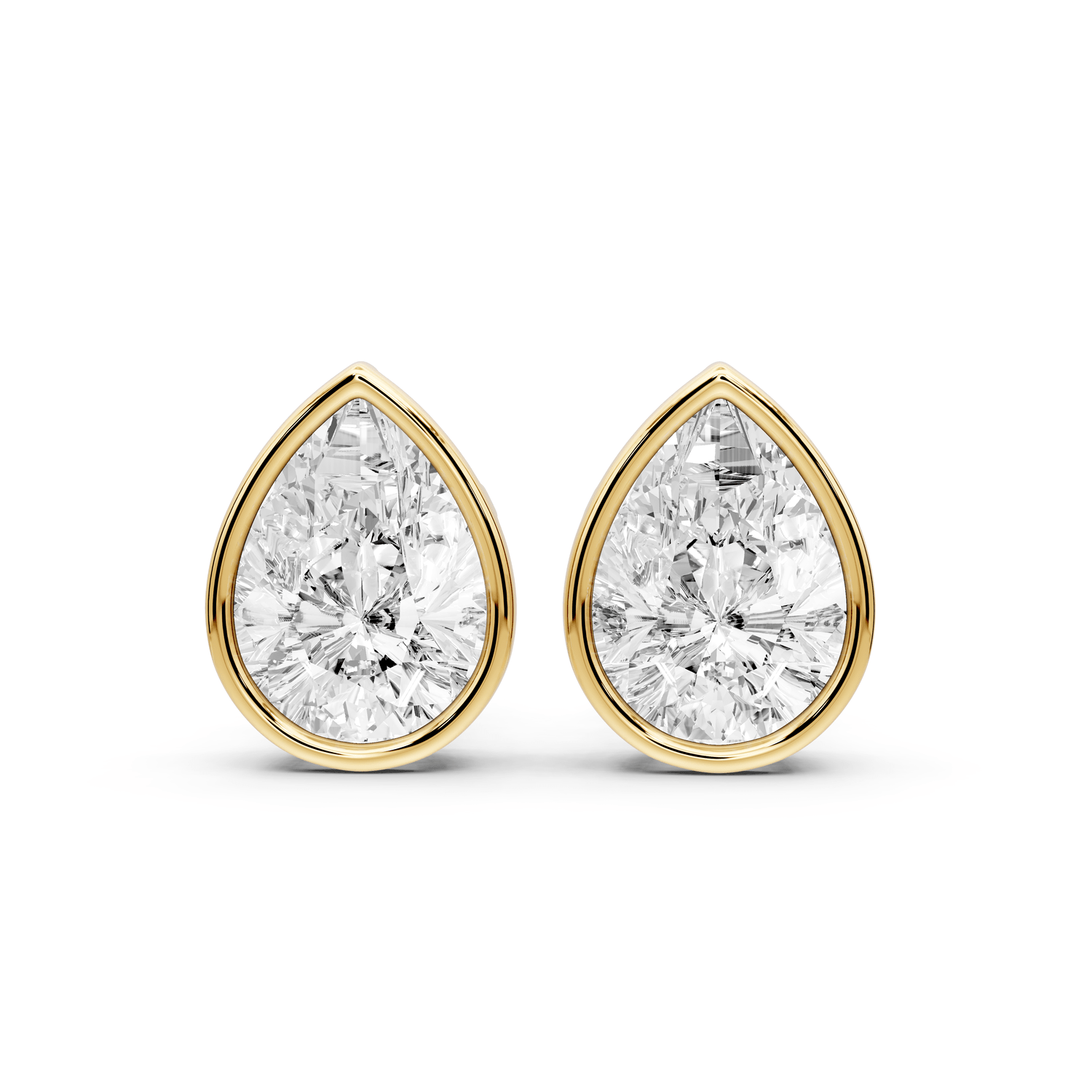 Noa - 5ct 14k yellow gold Pear - Cut Diamond Stud Earrings - Mr. Alex Jewelry