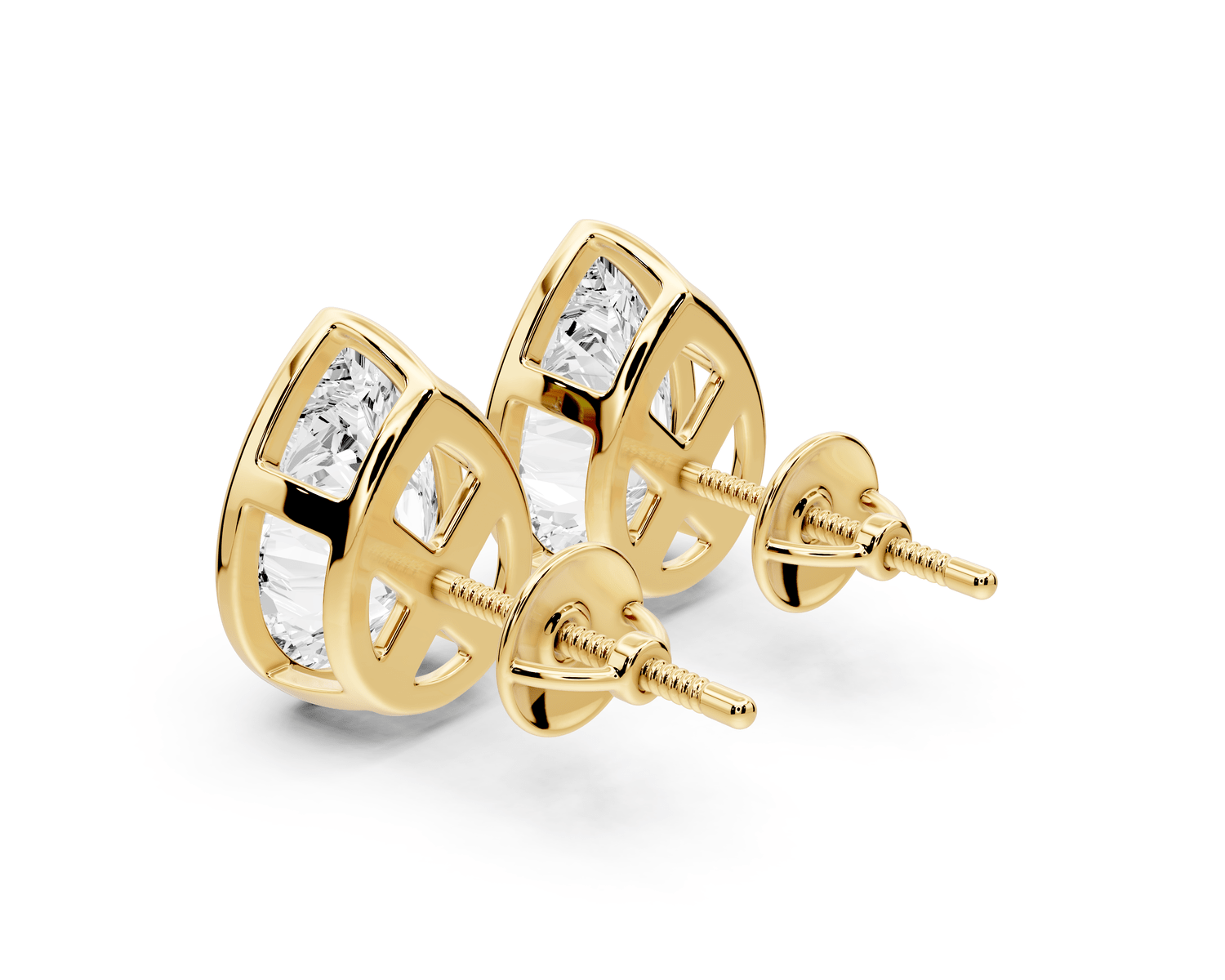 Noa - 5ct 14k yellow gold Pear - Cut Diamond Stud Earrings - Mr. Alex Jewelry