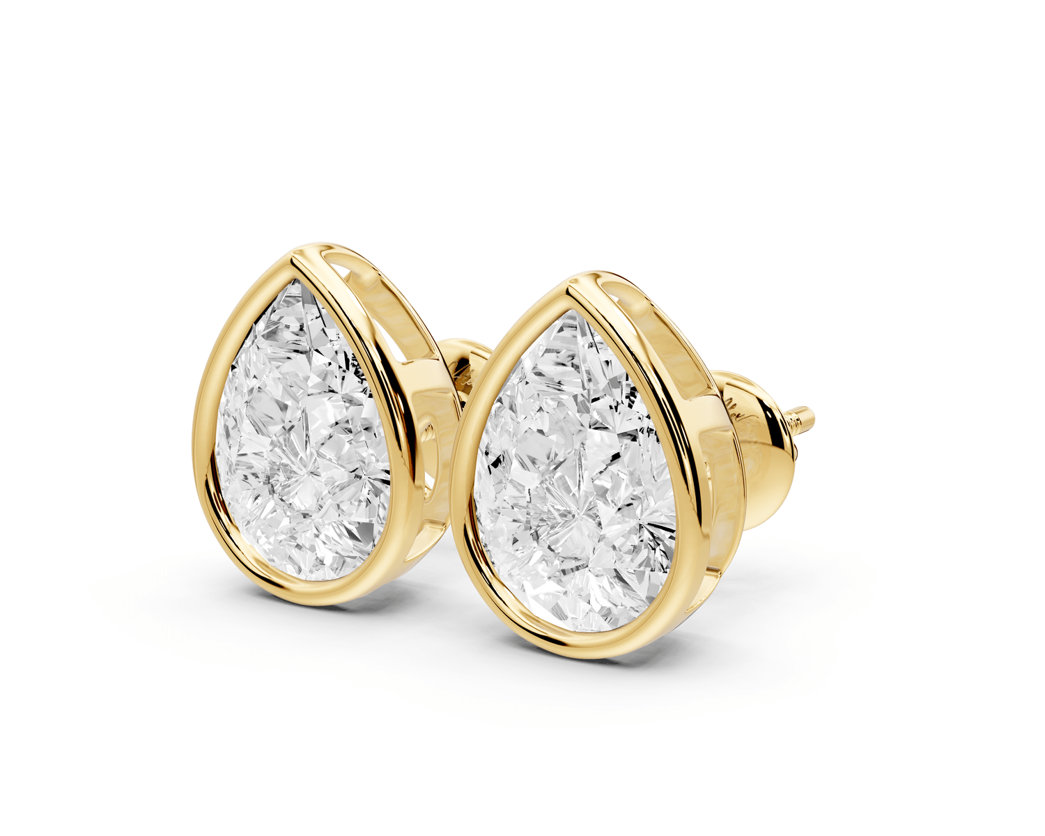 Noa - 5ct 14k yellow gold Pear - Cut Diamond Stud Earrings - Mr. Alex Jewelry