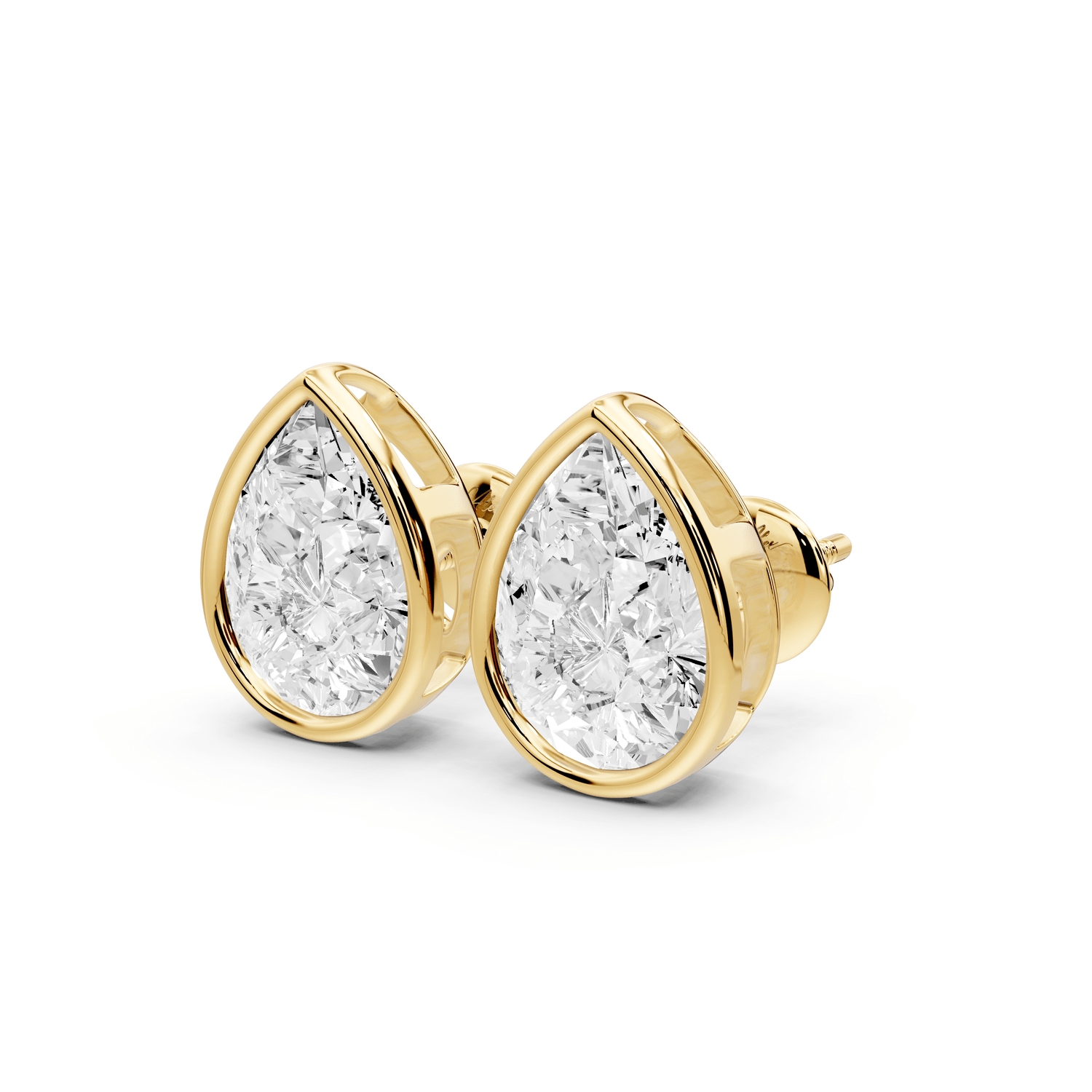 Noa - 5ct 14k yellow gold Pear - Cut Diamond Stud Earrings - Mr. Alex Jewelry
