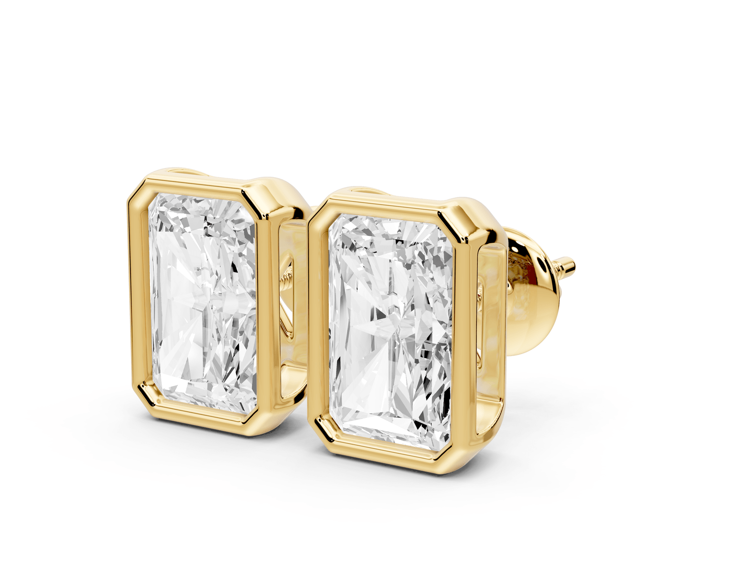 Noa - 5ct 14k yellow gold Radiant - Cut Diamond Stud Earrings - Mr. Alex Jewelry