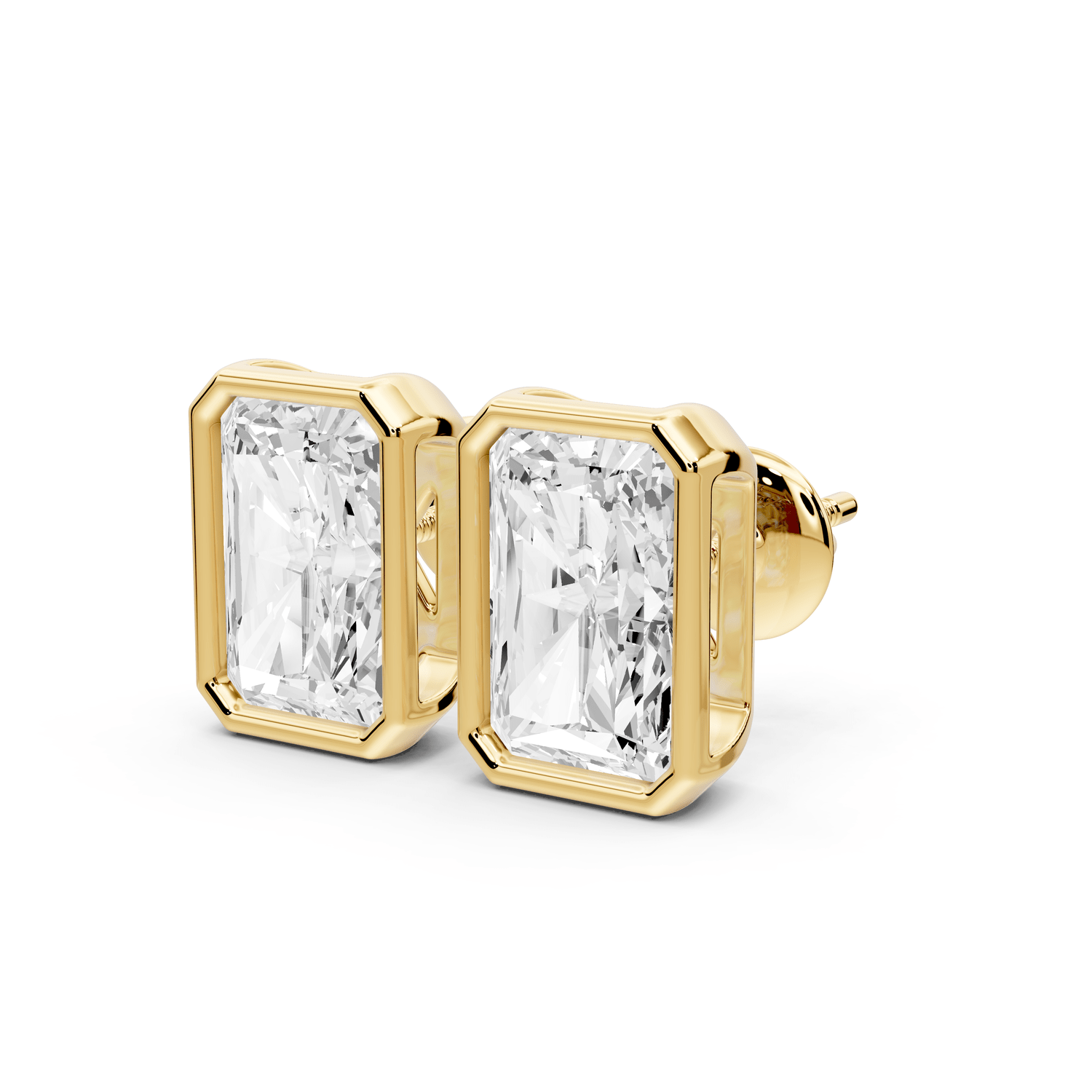 Noa - 5ct 14k yellow gold Radiant - Cut Diamond Stud Earrings - Mr. Alex Jewelry