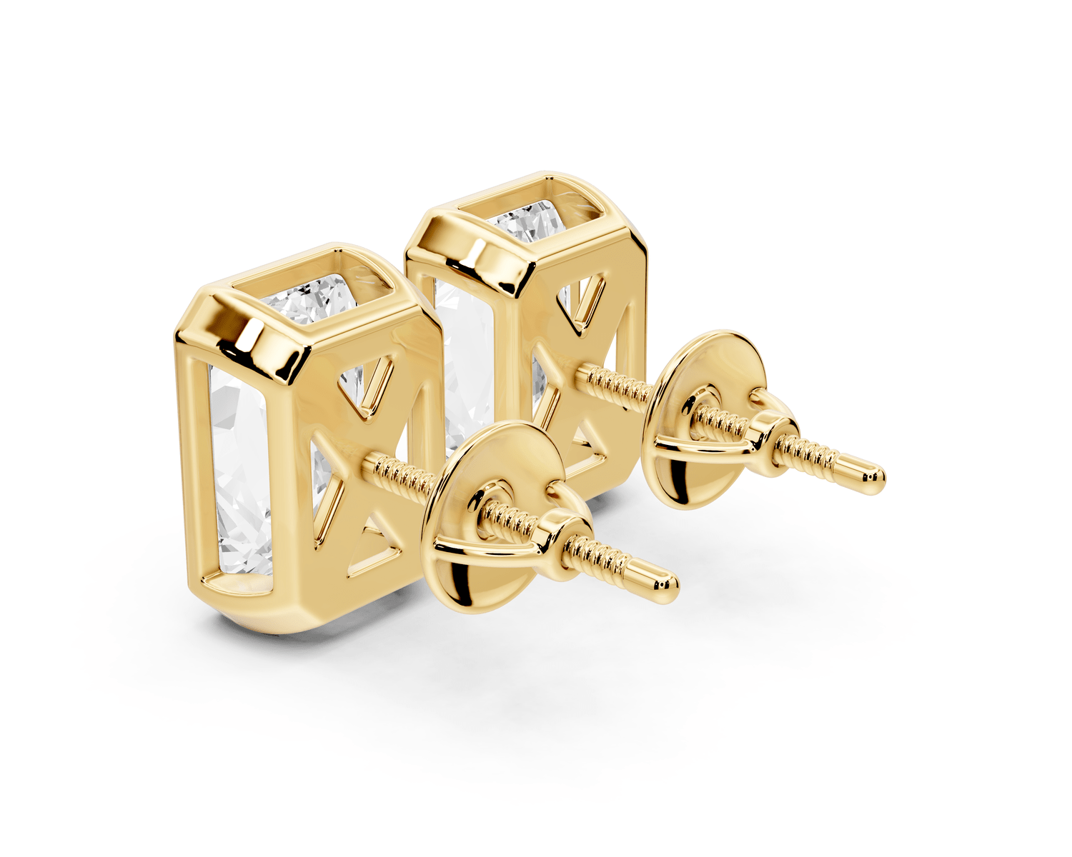 Noa - 5ct 14k yellow gold Radiant - Cut Diamond Stud Earrings - Mr. Alex Jewelry