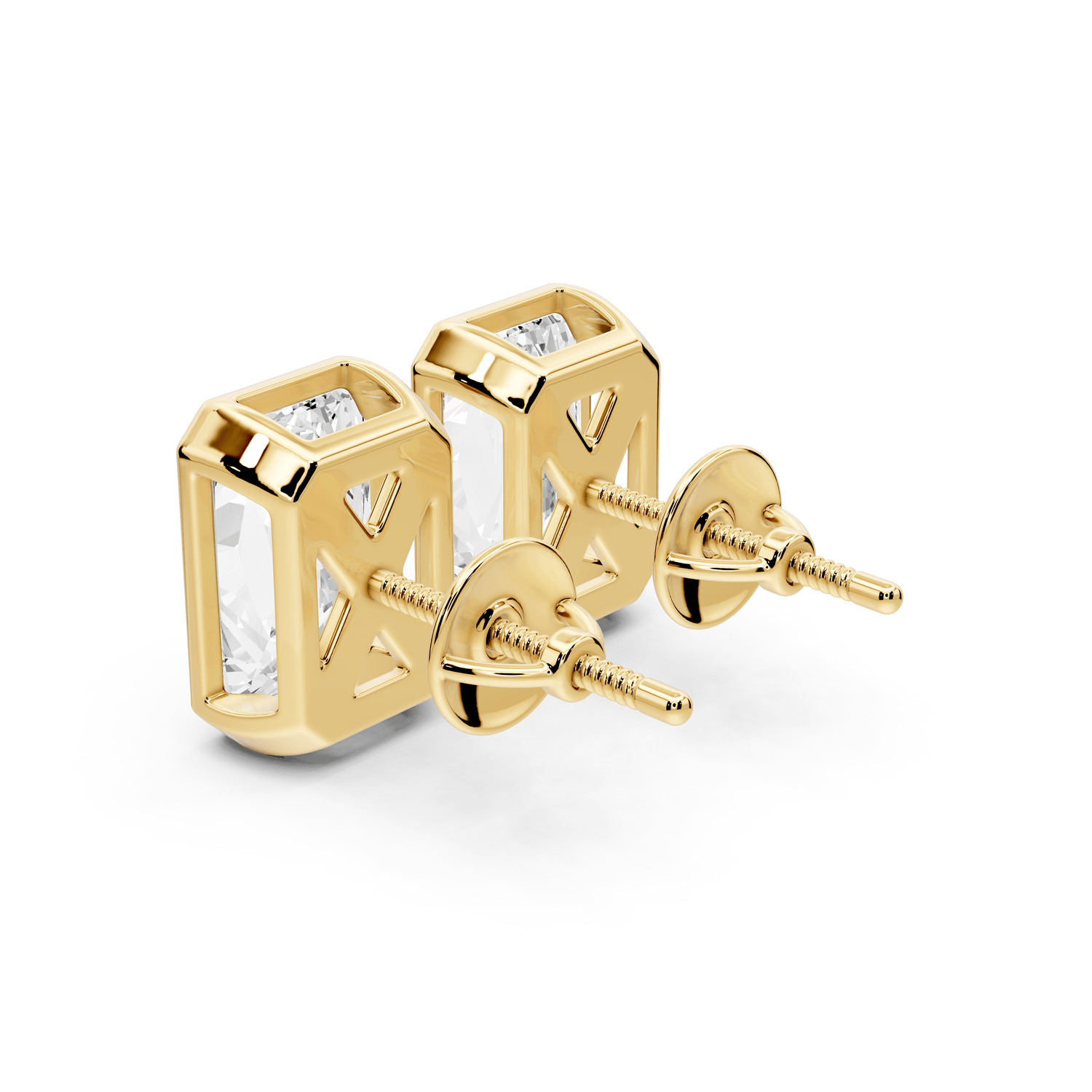 Noa - 5ct 14k yellow gold Radiant - Cut Diamond Stud Earrings - Mr. Alex Jewelry