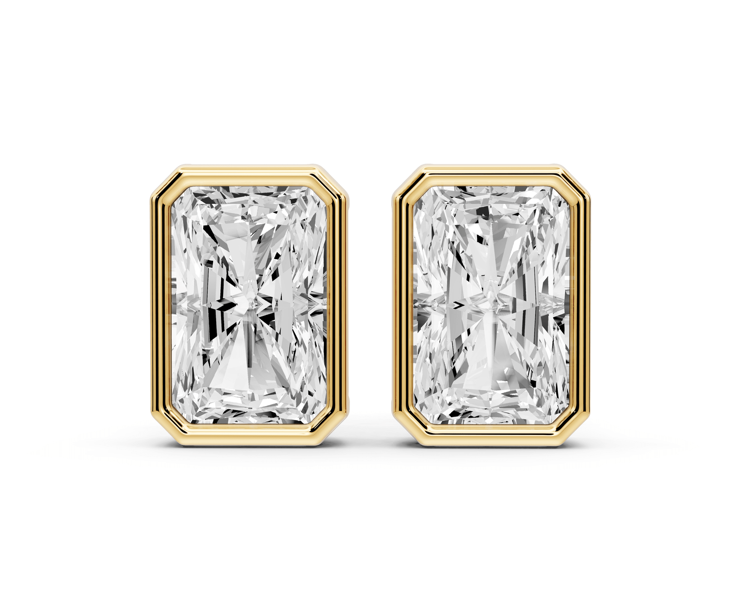 Noa - 5ct 14k yellow gold Radiant - Cut Diamond Stud Earrings - Mr. Alex Jewelry