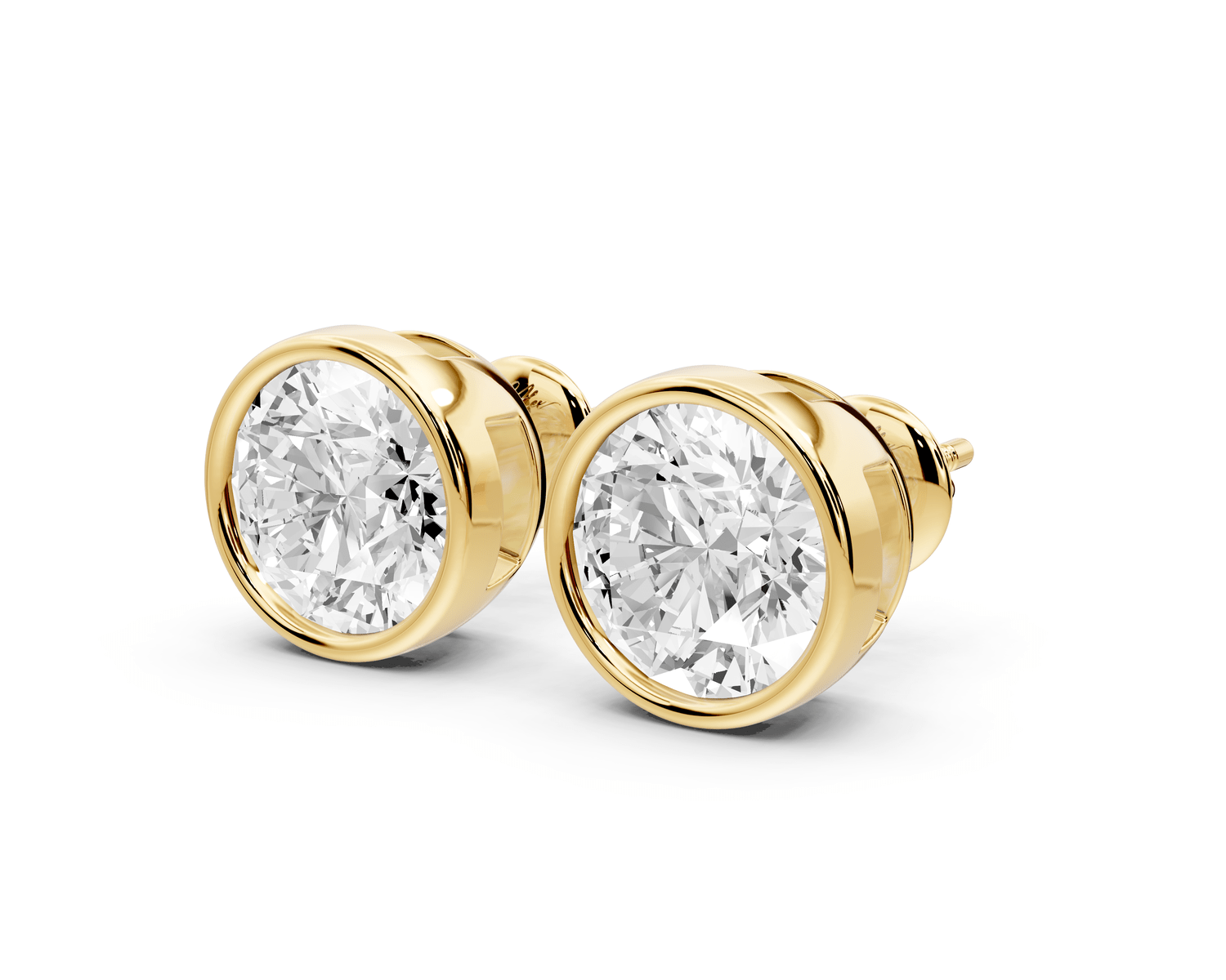 Noa - 5ct 14k yellow gold Round - Cut Diamond Stud Earrings - Mr. Alex Jewelry