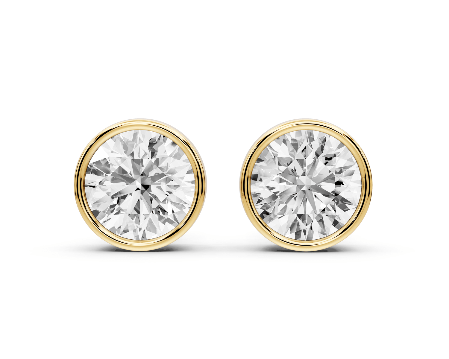 Noa - 5ct 14k yellow gold Round - Cut Diamond Stud Earrings - Mr. Alex Jewelry