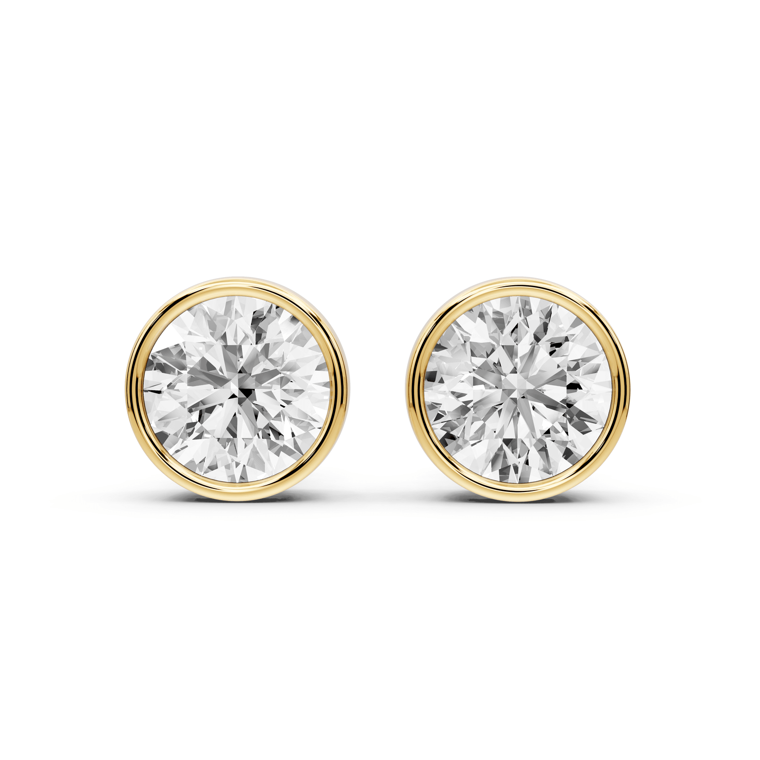 Noa - 5ct 14k yellow gold Round - Cut Diamond Stud Earrings - Mr. Alex Jewelry