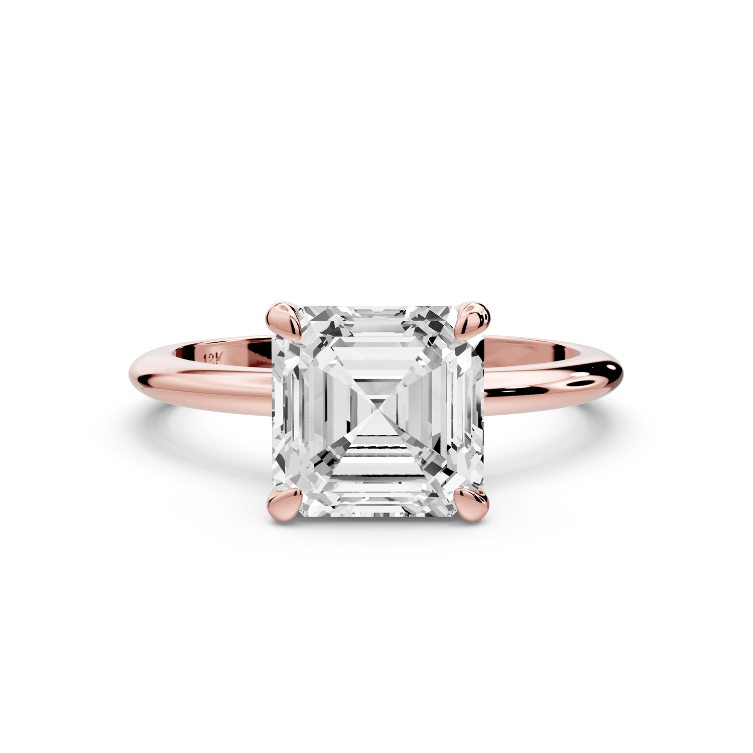 Odessa - 2ct 14k rose gold princess Knife Edge Solitaire Engagement Ring - Mr. Alex Jewelry