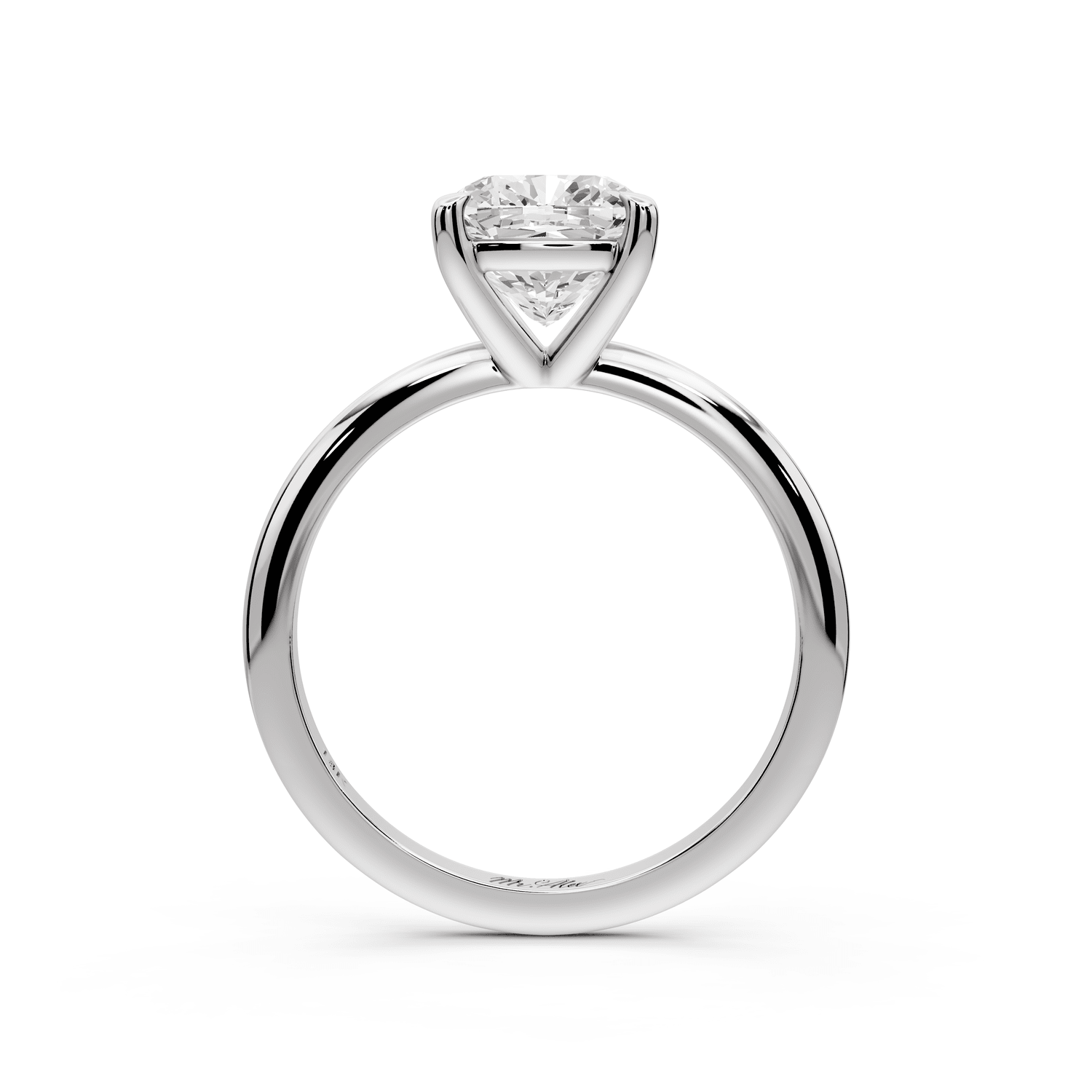 Odessa - 2ct 14k white gold cushion Knife Edge Solitaire Engagement Ring - Mr. Alex Jewelry