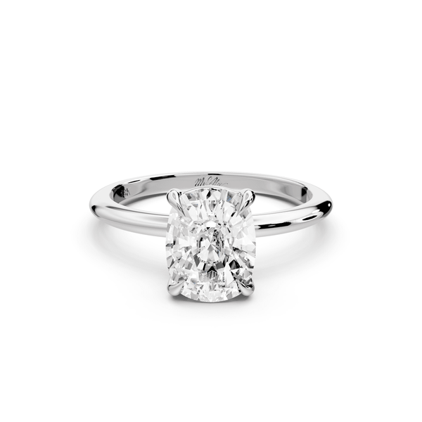 Odessa - 2ct 14k white gold Elongated Cushion Knife Edge Solitaire Engagement Ring - Mr. Alex Jewelry