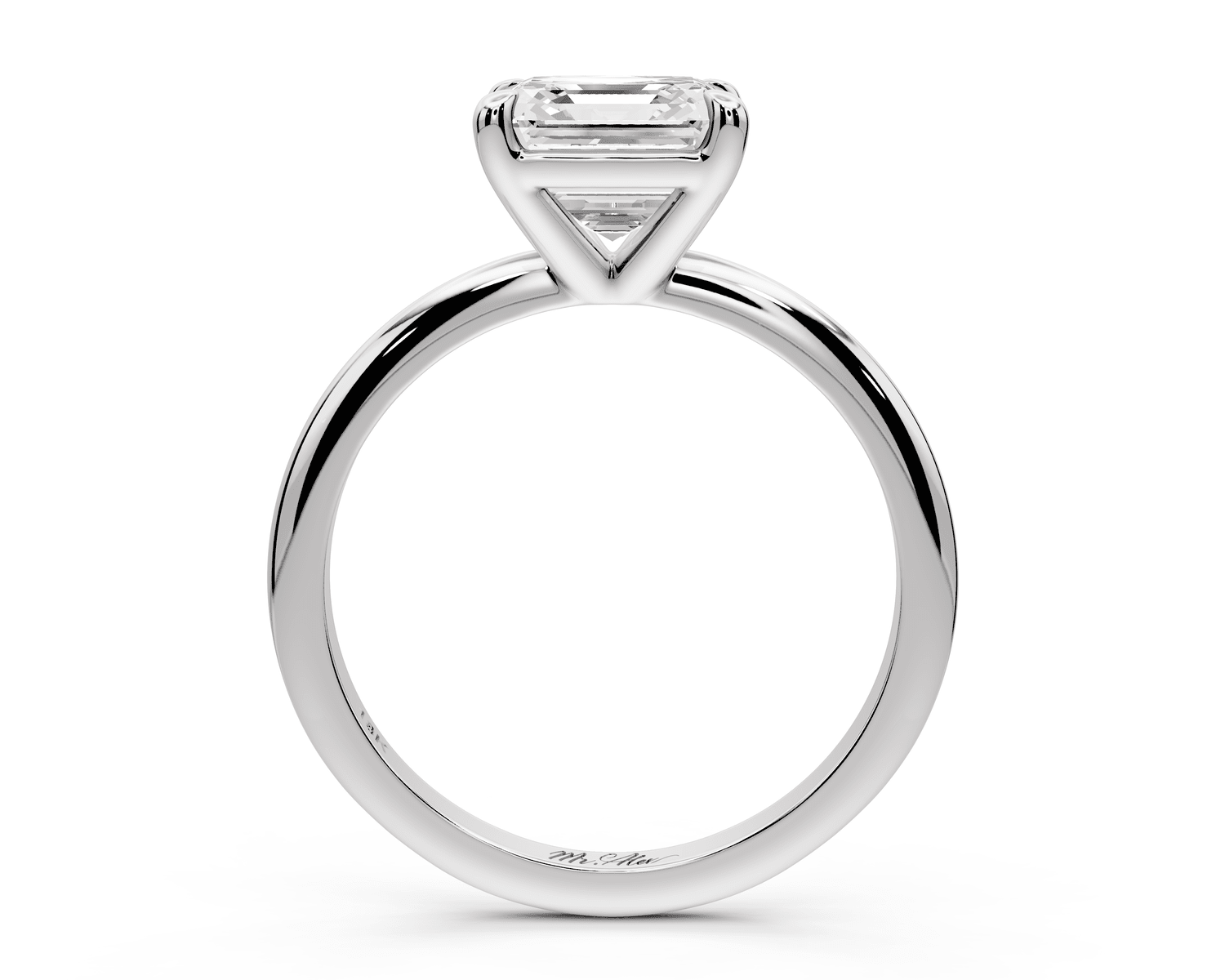 Odessa - 2ct 14k white gold princess Knife Edge Solitaire Engagement Ring - Mr. Alex Jewelry