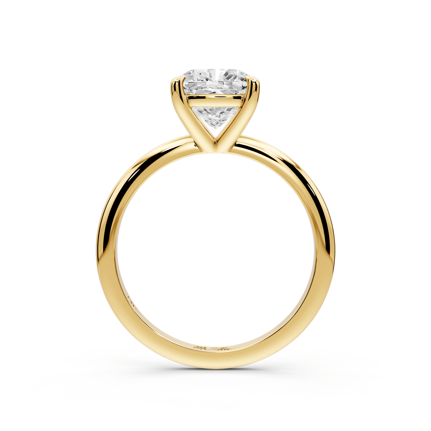 Odessa - 2ct 14k yellow gold cushion Knife Edge Solitaire Engagement Ring - Mr. Alex Jewelry