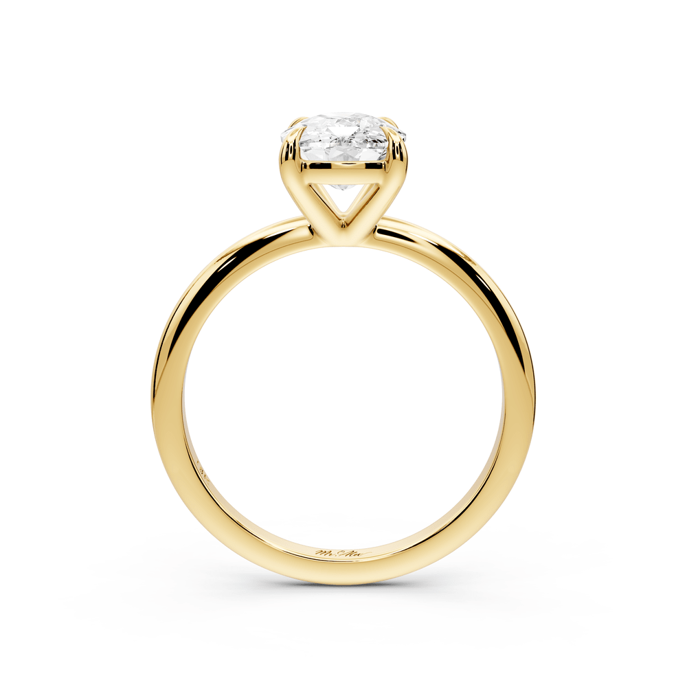 Odessa - 2ct 14k yellow gold Elongated Cushion Knife Edge Solitaire Engagement Ring - Mr. Alex Jewelry