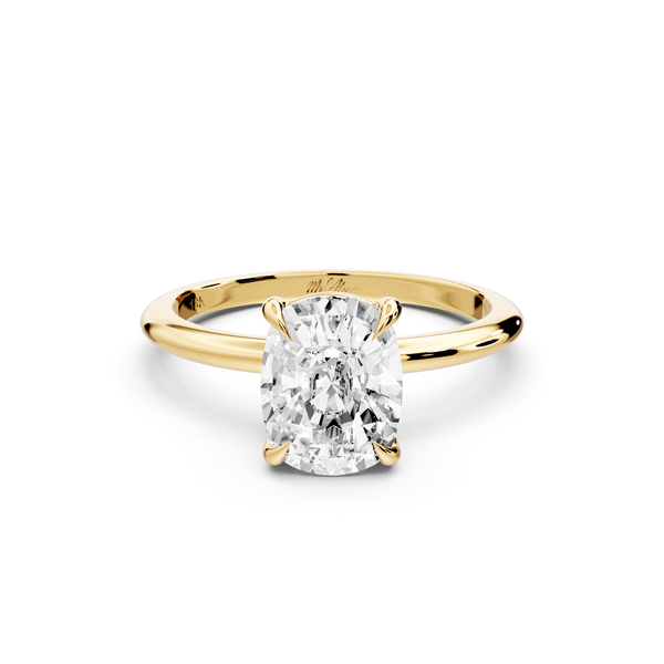 Odessa - 2ct 14k yellow gold Elongated Cushion Knife Edge Solitaire Engagement Ring - Mr. Alex Jewelry