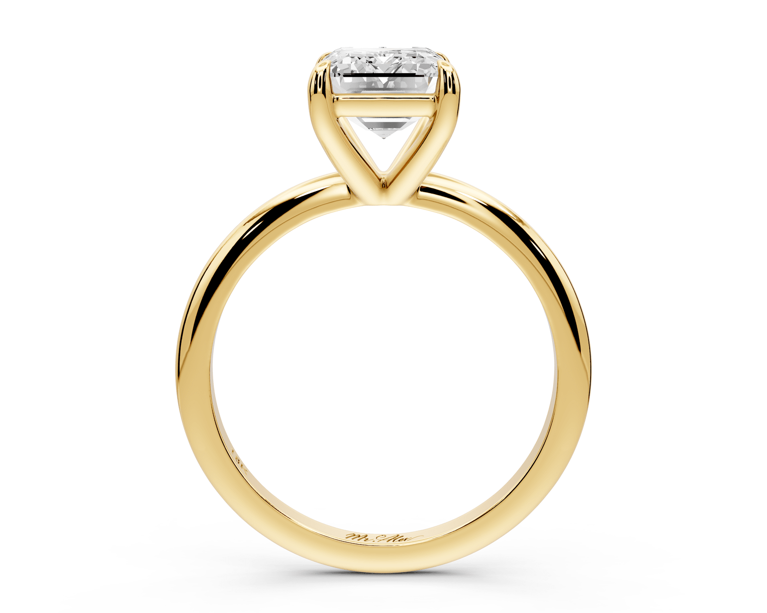 Odessa - 2ct 14k yellow gold emerald Knife Edge Solitaire Engagement Ring - Mr. Alex Jewelry