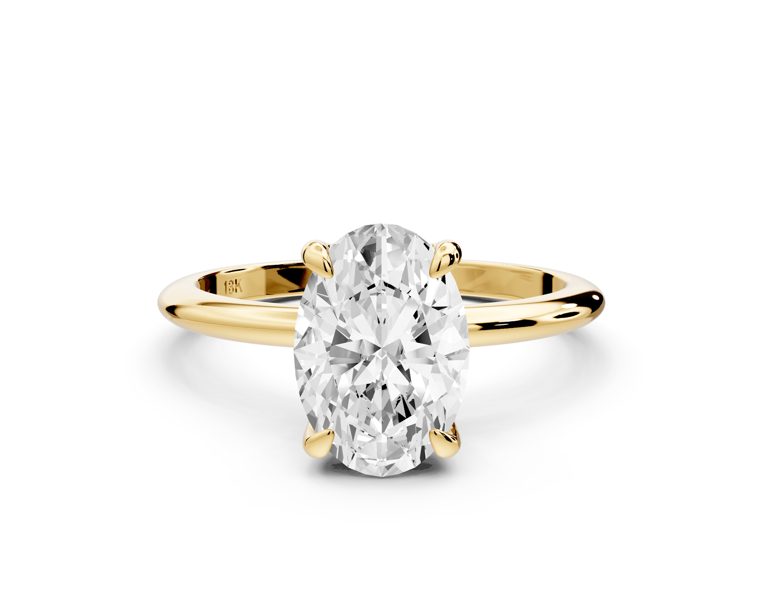Odessa - 2ct 14k yellow gold oval Knife Edge Solitaire Engagement Ring - Mr. Alex Jewelry