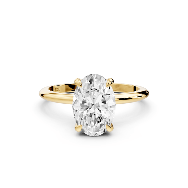 Odessa - 2ct 14k yellow gold oval Knife Edge Solitaire Engagement Ring - Mr. Alex Jewelry