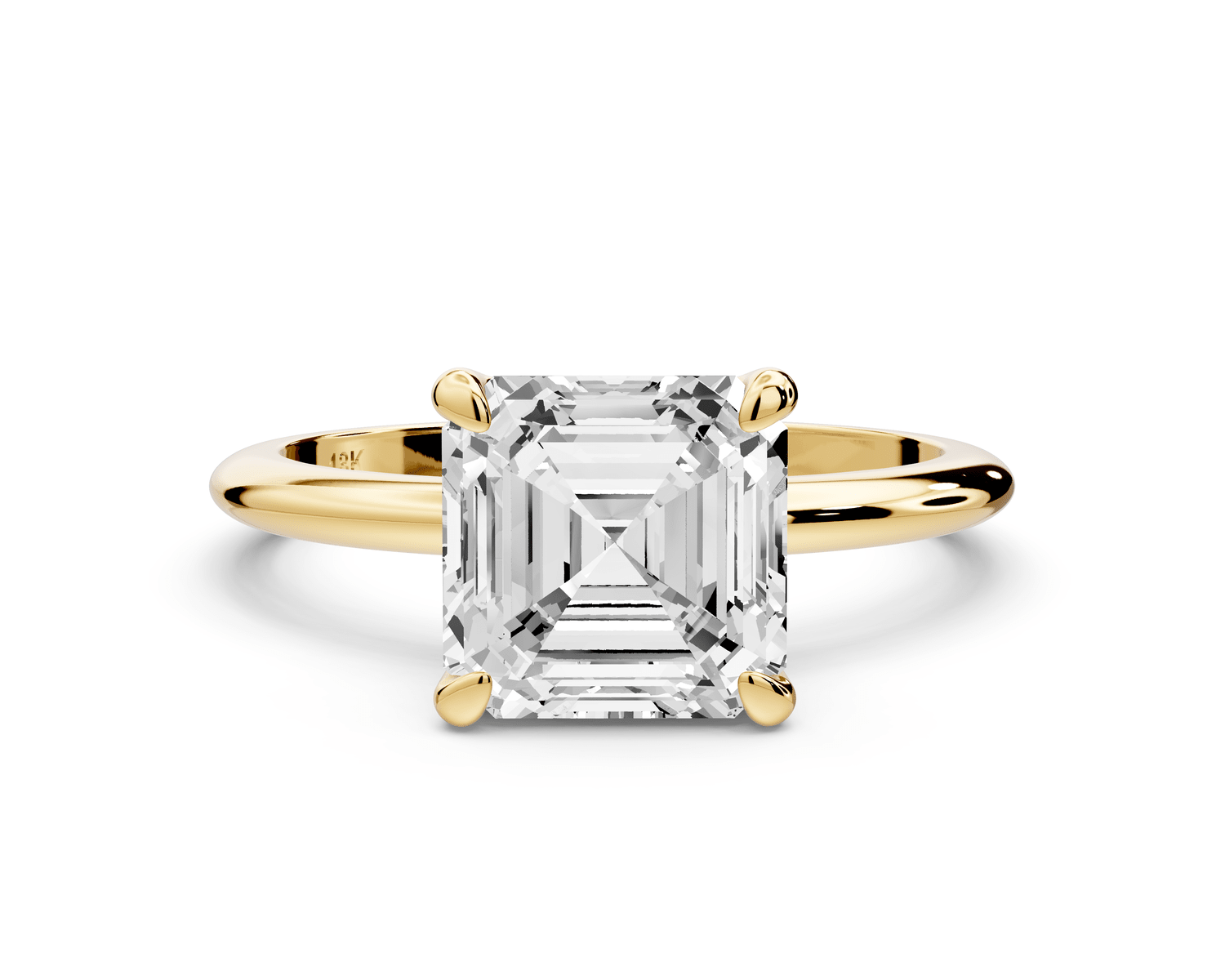 Odessa - 2ct 14k yellow gold princess Knife Edge Solitaire Engagement Ring - Mr. Alex Jewelry