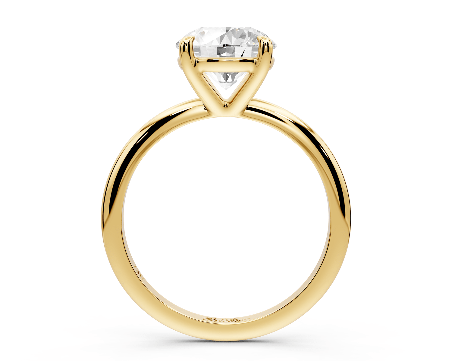 Odessa - 2ct 14k yellow gold round Knife Edge Solitaire Engagement Ring - Mr. Alex Jewelry