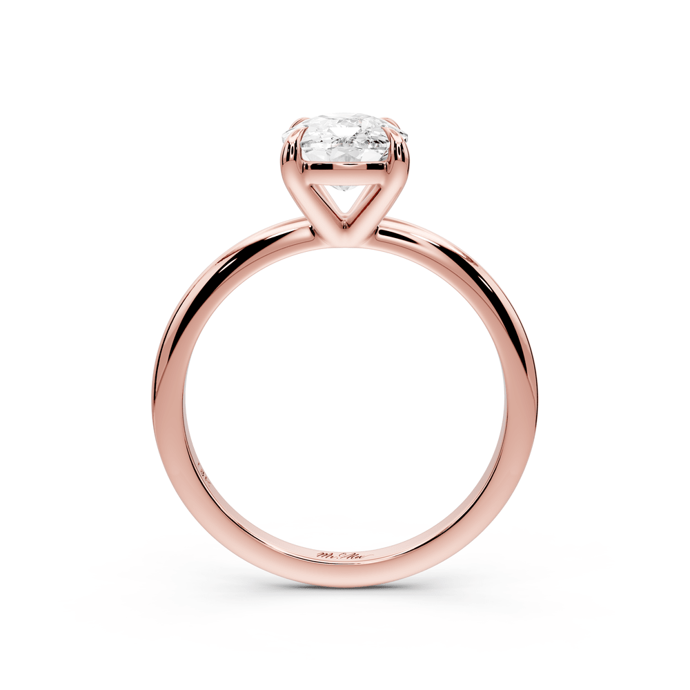 Odessa - 2ct 18k rose gold Elongated Cushion Knife Edge Solitaire Engagement Ring - Mr. Alex Jewelry