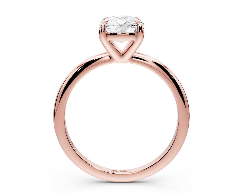 Odessa - 2ct 18k rose gold Elongated Cushion Knife Edge Solitaire Engagement Ring - Mr. Alex Jewelry