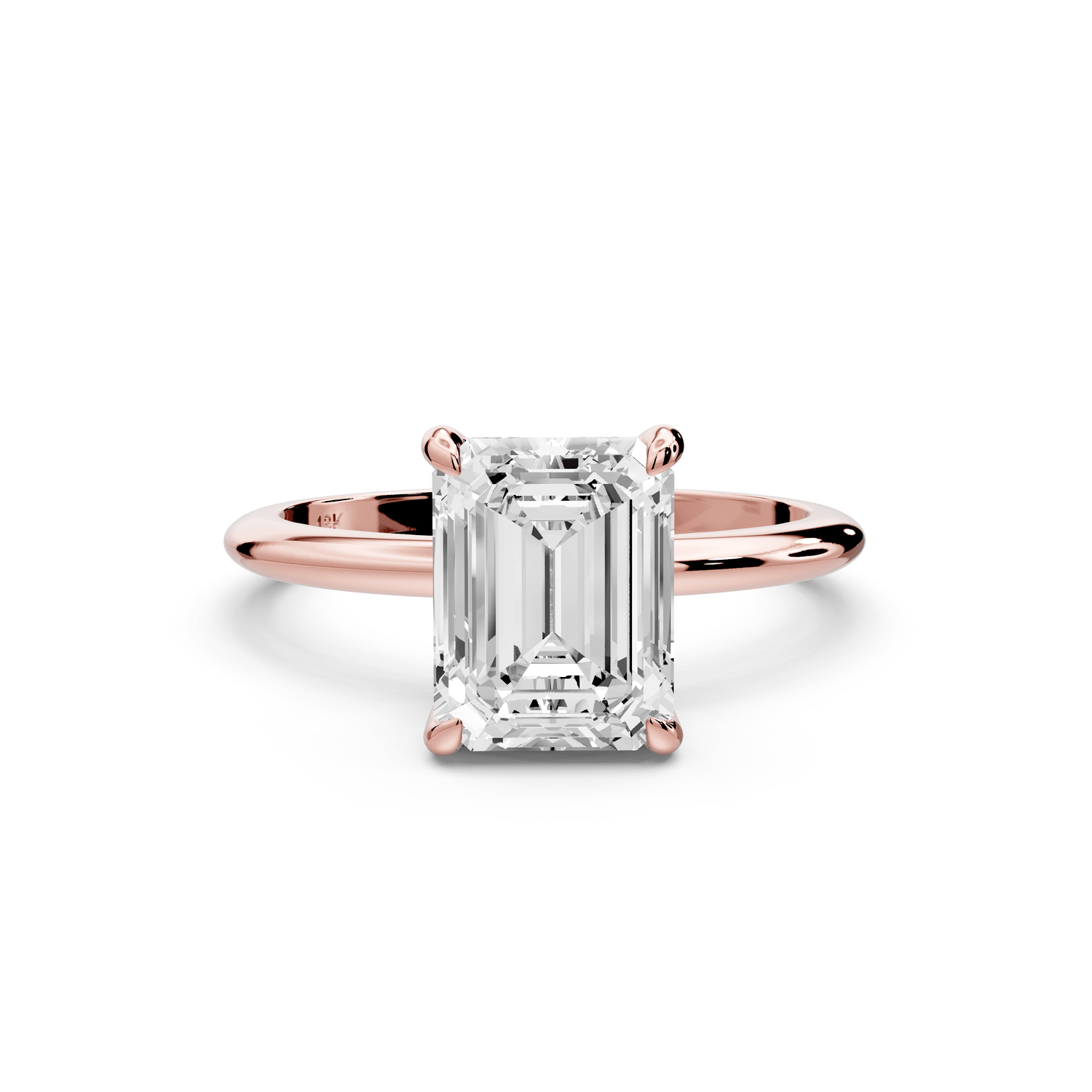 Odessa - 2ct 18k rose gold emerald Knife Edge Solitaire Engagement Ring - Mr. Alex Jewelry