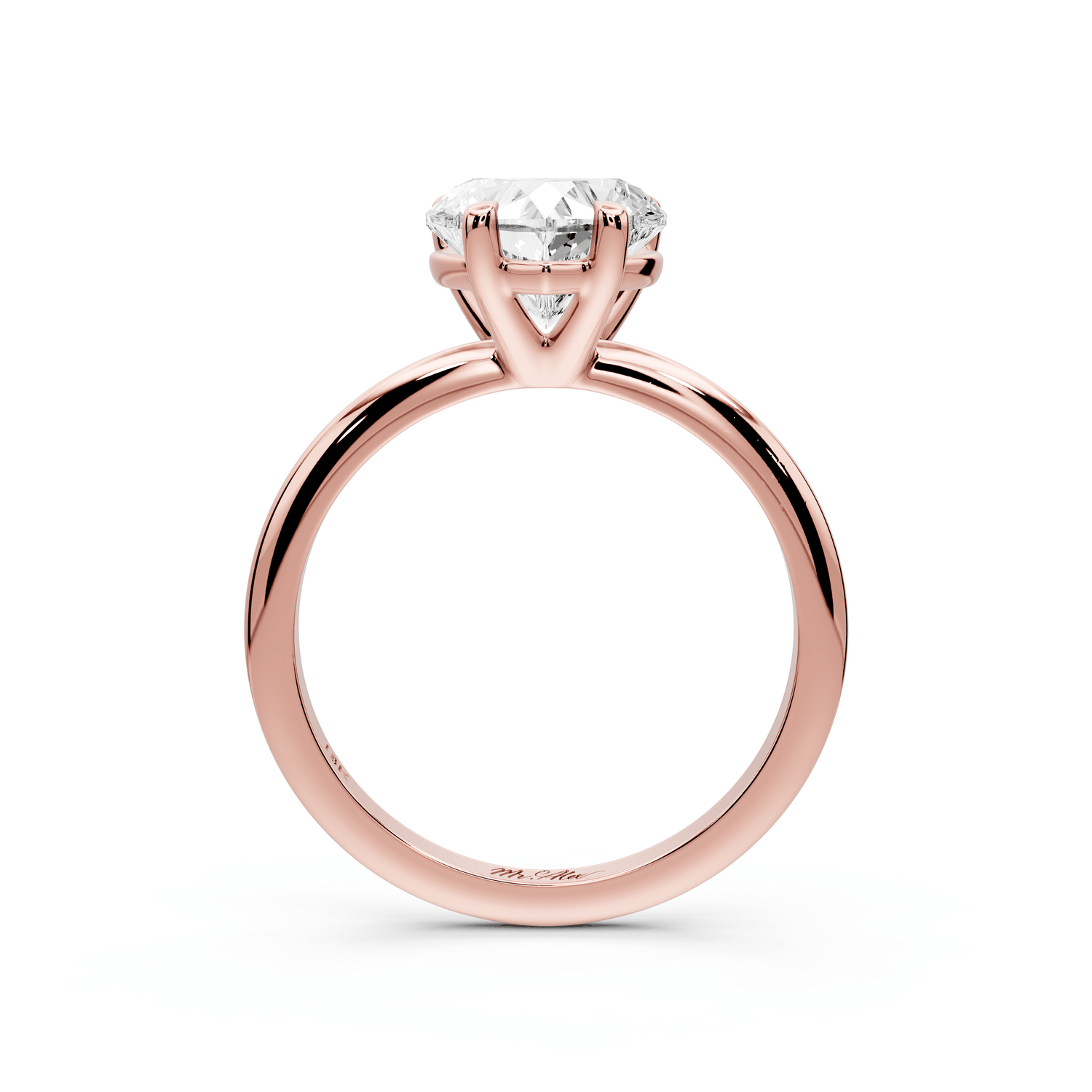 Odessa - 2ct 18k rose gold heart Knife Edge Solitaire Engagement Ring - Mr. Alex Jewelry