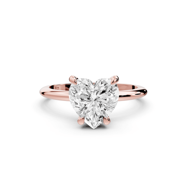 Odessa - 2ct 18k rose gold heart Knife Edge Solitaire Engagement Ring - Mr. Alex Jewelry
