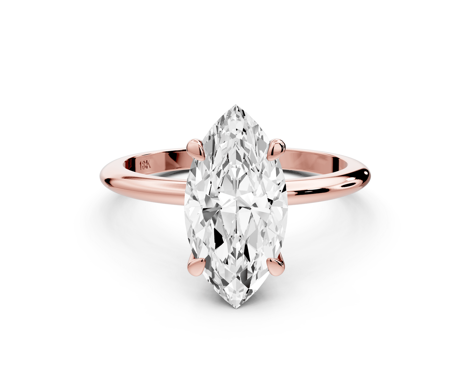 Odessa - 2ct 18k rose gold marquise Knife Edge Solitaire Engagement Ring - Mr. Alex Jewelry