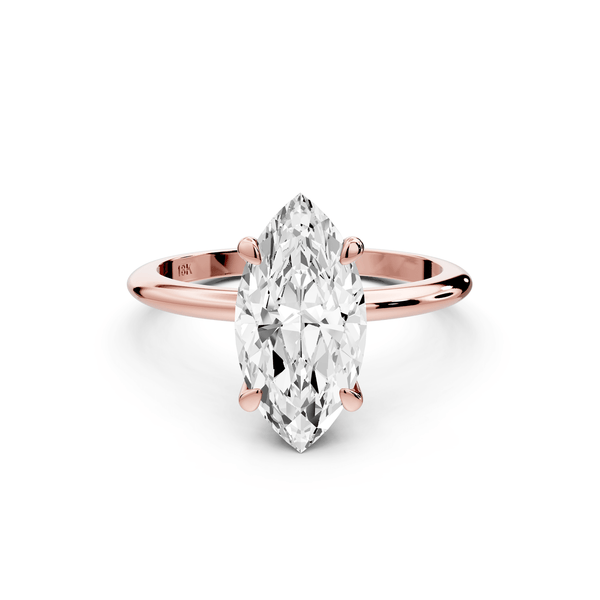 Odessa - 2ct 18k rose gold marquise Knife Edge Solitaire Engagement Ring - Mr. Alex Jewelry