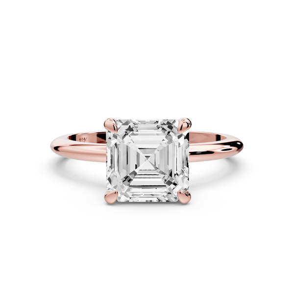 Odessa - 2ct 18k rose gold princess Knife Edge Solitaire Engagement Ring - Mr. Alex Jewelry