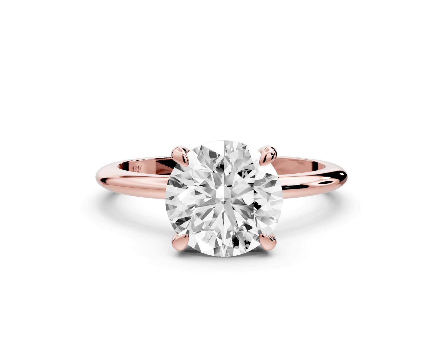 Odessa - 2ct 18k rose gold round Knife Edge Solitaire Engagement Ring - Mr. Alex Jewelry
