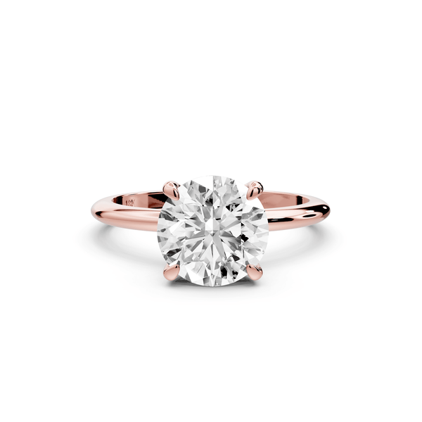 Odessa - 2ct 18k rose gold round Knife Edge Solitaire Engagement Ring - Mr. Alex Jewelry