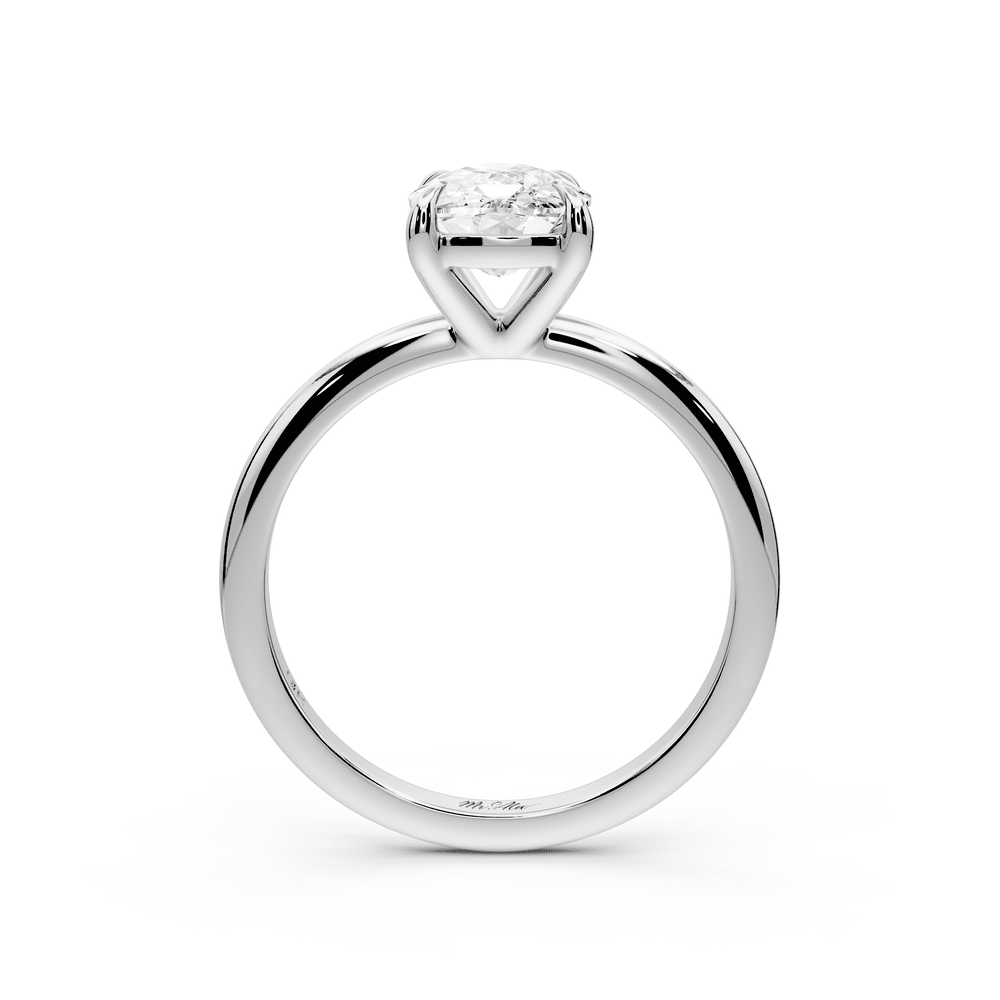 Odessa - 2ct 18k white gold Elongated Cushion Knife Edge Solitaire Engagement Ring - Mr. Alex Jewelry