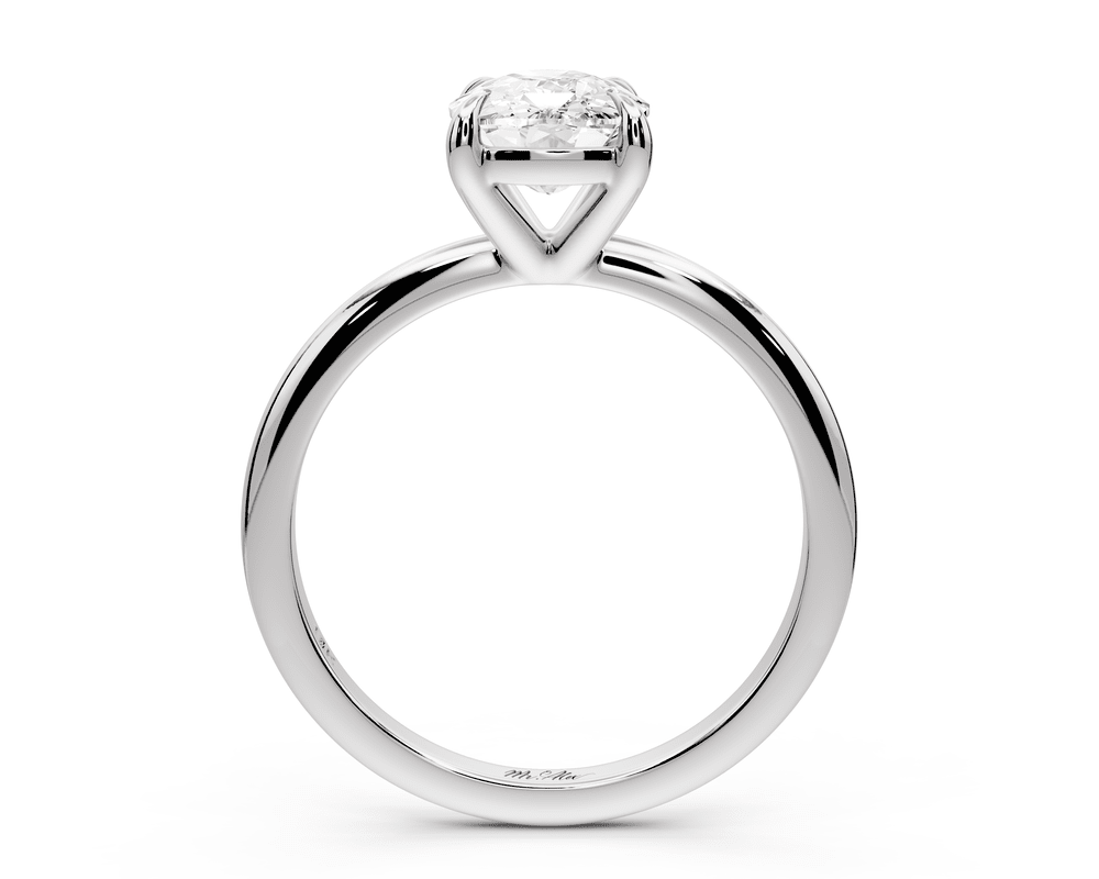 Odessa - 2ct 18k white gold Elongated Cushion Knife Edge Solitaire Engagement Ring - Mr. Alex Jewelry