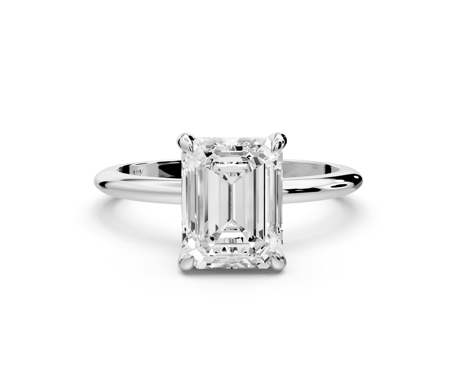 Odessa - 2ct 18k white gold emerald Knife Edge Solitaire Engagement Ring - Mr. Alex Jewelry