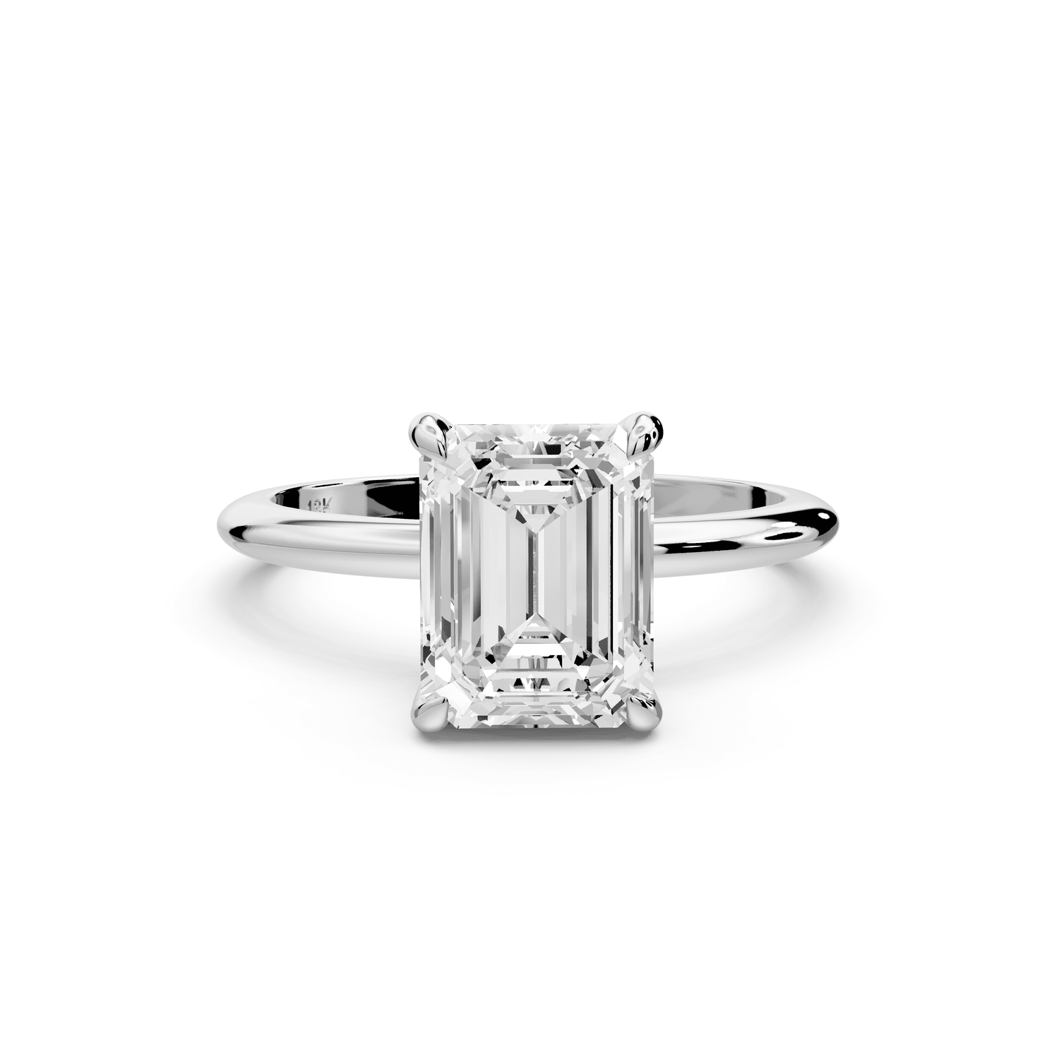 Odessa - 2ct 18k white gold emerald Knife Edge Solitaire Engagement Ring - Mr. Alex Jewelry