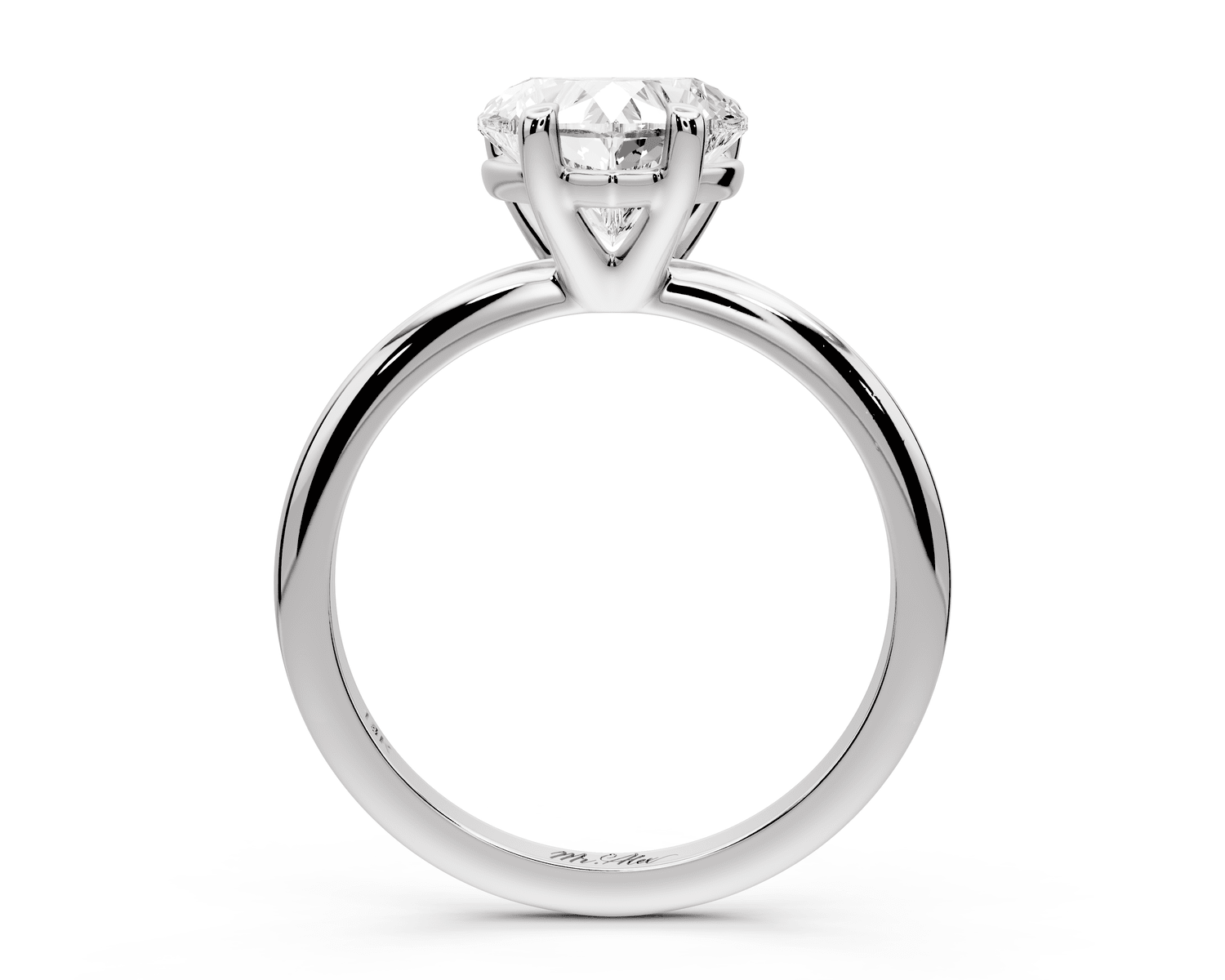Odessa - 2ct 18k white gold heart Knife Edge Solitaire Engagement Ring - Mr. Alex Jewelry