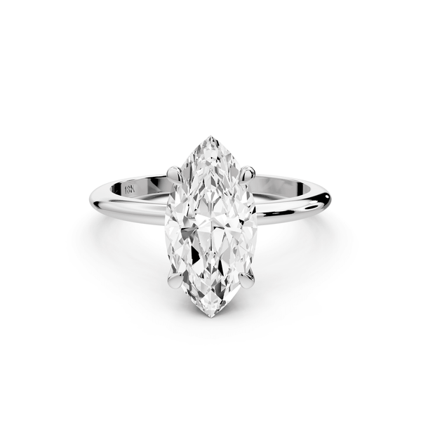 Odessa - 2ct 18k white gold marquise Knife Edge Solitaire Engagement Ring - Mr. Alex Jewelry