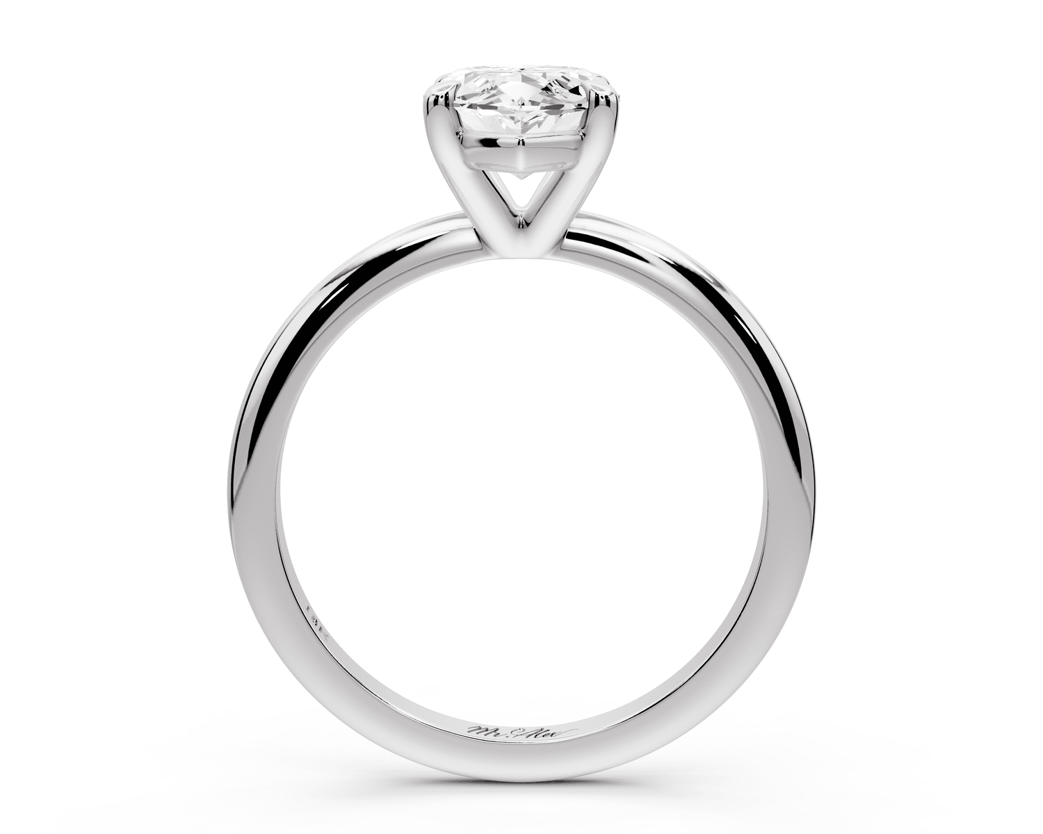 Odessa - 2ct 18k white gold marquise Knife Edge Solitaire Engagement Ring - Mr. Alex Jewelry
