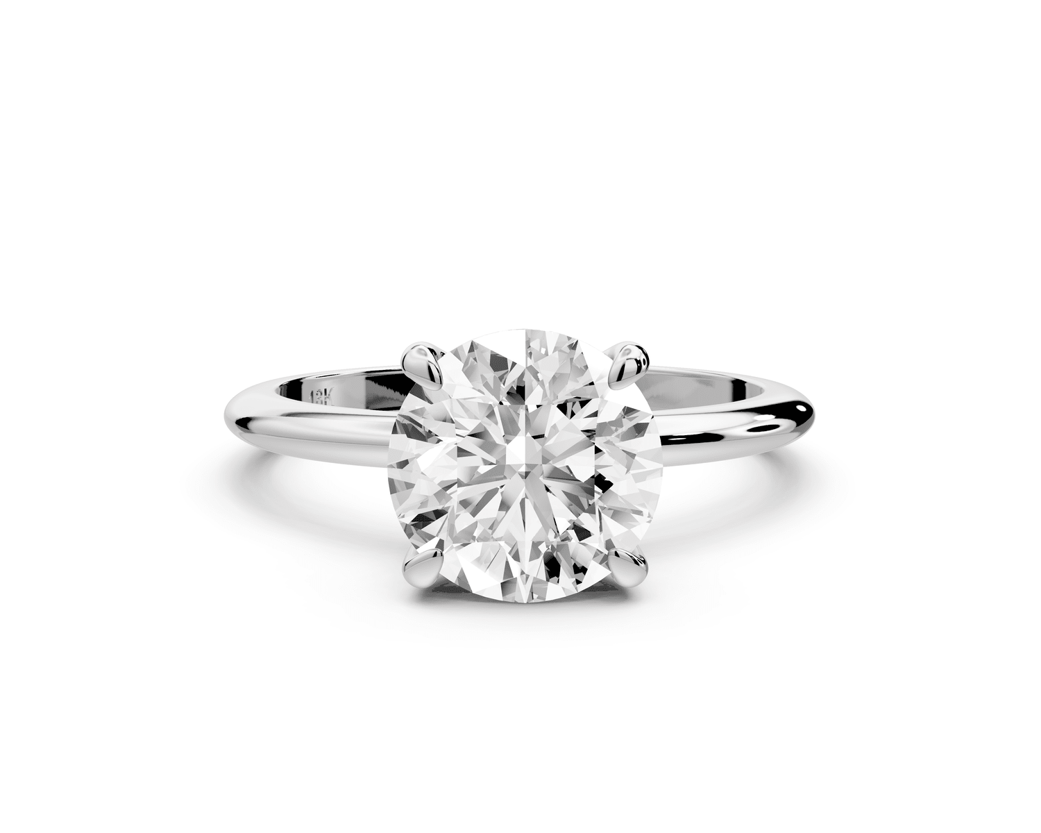 Odessa - 2ct 18k white gold round Knife Edge Solitaire Engagement Ring - Mr. Alex Jewelry