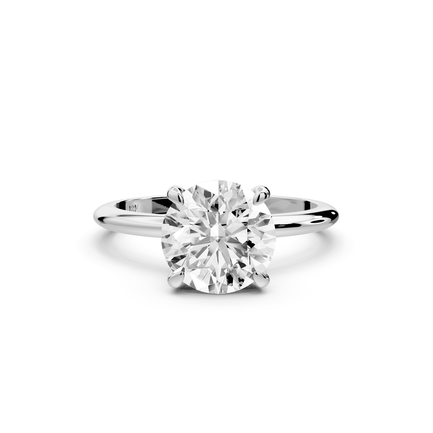 Odessa - 2ct 18k white gold round Knife Edge Solitaire Engagement Ring - Mr. Alex Jewelry
