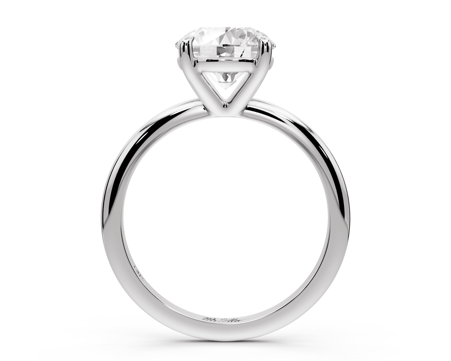 Odessa - 2ct 18k white gold round Knife Edge Solitaire Engagement Ring - Mr. Alex Jewelry