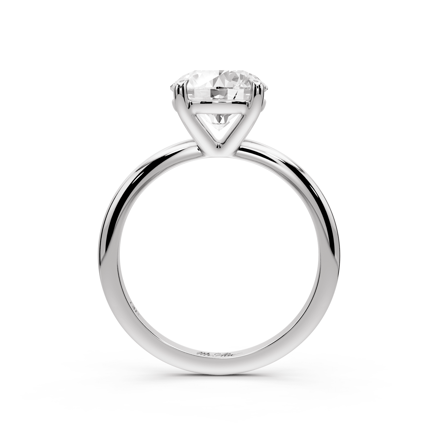 Odessa - 2ct 18k white gold round Knife Edge Solitaire Engagement Ring - Mr. Alex Jewelry