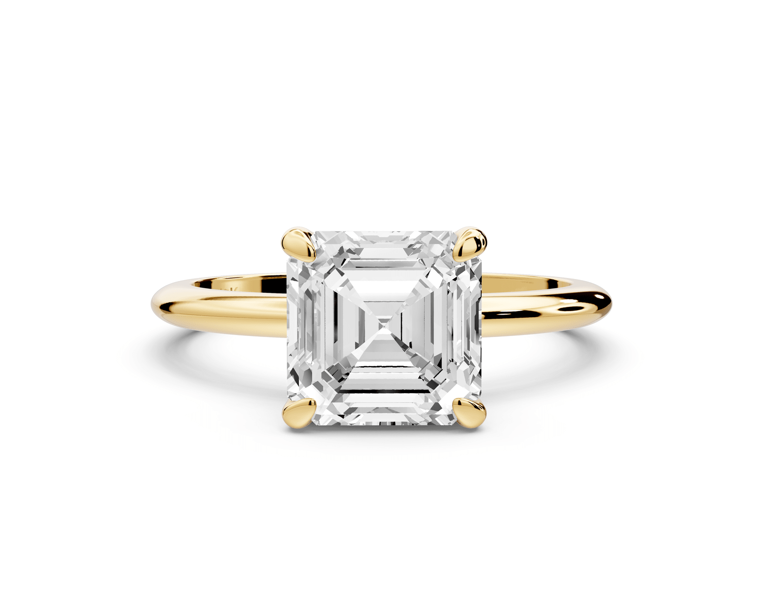 Odessa - 2ct 18k yellow gold asscher Knife Edge Solitaire Engagement Ring - Mr. Alex Jewelry