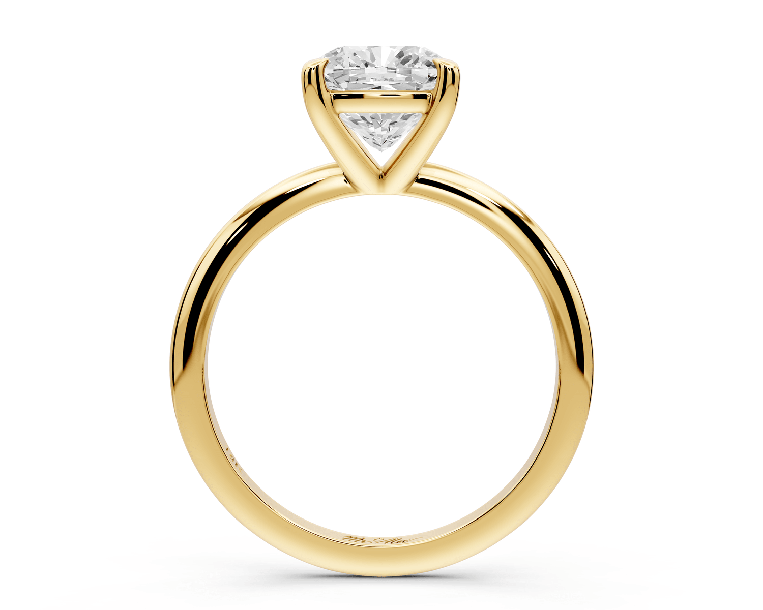 Odessa - 2ct 18k yellow gold cushion Knife Edge Solitaire Engagement Ring - Mr. Alex Jewelry