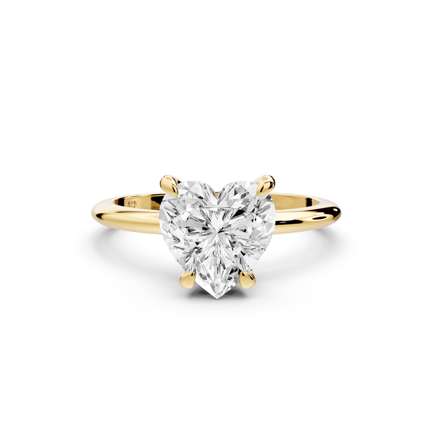 Odessa - 2ct 18k yellow gold heart Knife Edge Solitaire Engagement Ring - Mr. Alex Jewelry